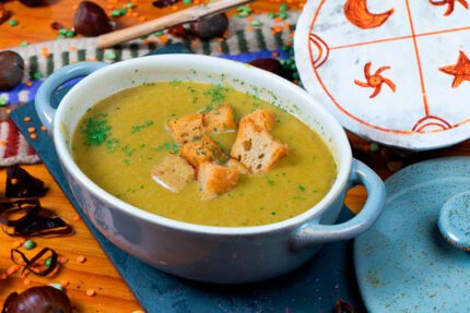 crema de porotos congelada y sellada al vacío